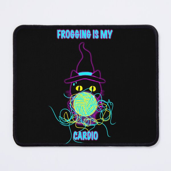 Item preview, Frogging Is My Cardio – Funny Knitting Cat Shirt, Yarn Chaos Neon Design designed and sold by ArtyWares.