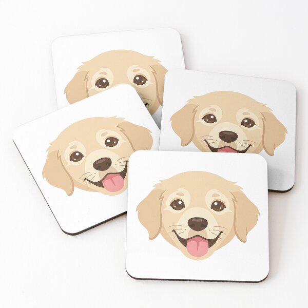 Item preview, Happy Golden Retriever Puppy Face Smiling Dog with Tongue Out Cute Illustrated Portrait designed and sold by Owcomm.