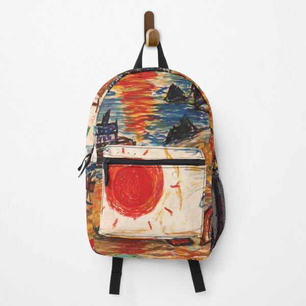 Item preview, Childlike Beach Drawing Crayon Sunset Scene designed and sold by Modaozushi216.