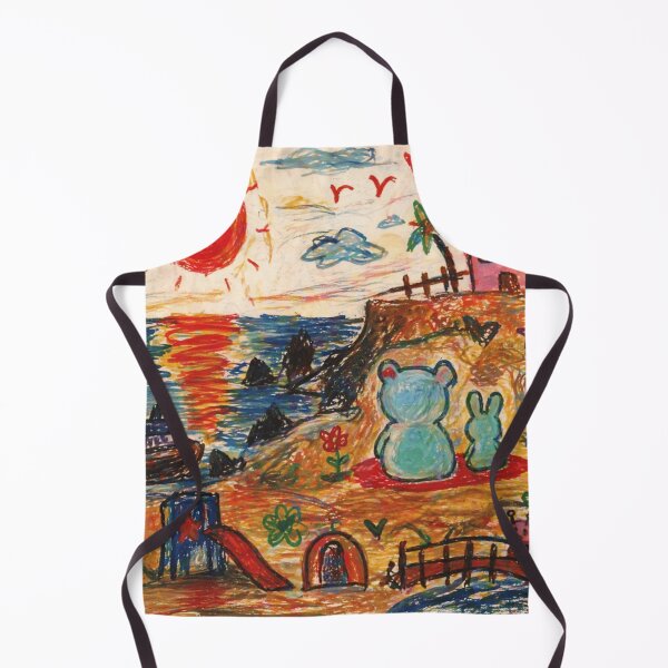 Item preview, Childlike Beach Drawing Crayon Sunset Scene designed and sold by Modaozushi216.