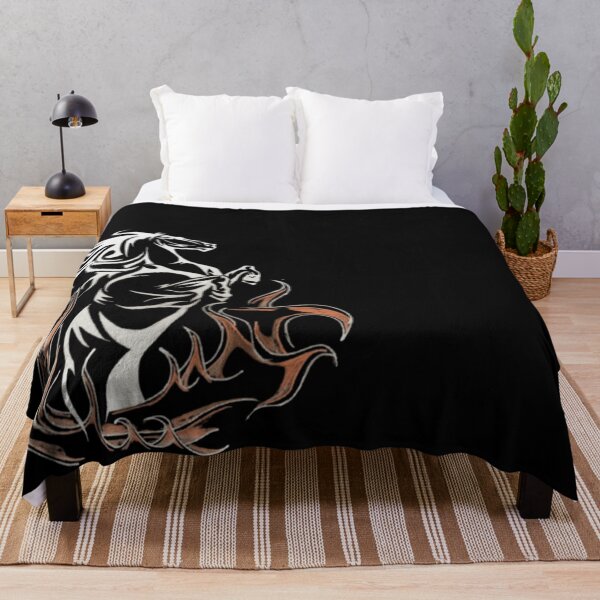 Item preview, Tribal Rearing Horse Flame Dark Ink Art Black Gold Design designed and sold by silversketchh.