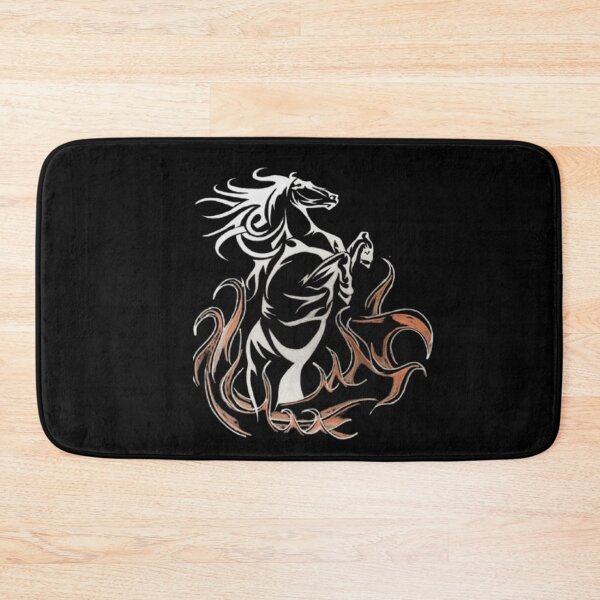 Item preview, Tribal Rearing Horse Flame Dark Ink Art Black Gold Design designed and sold by silversketchh.