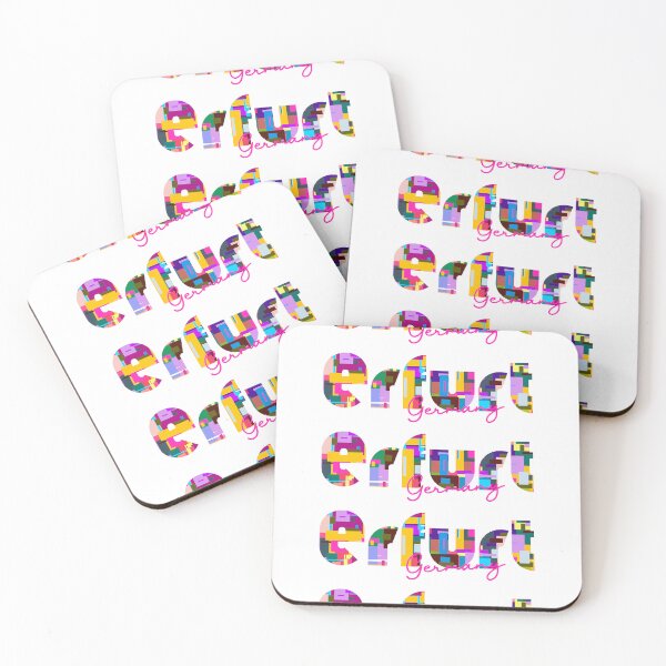 Item preview, Erfurt, Germany, Vibrant Abstract City Typography Art designed and sold by Wanderful-roads.