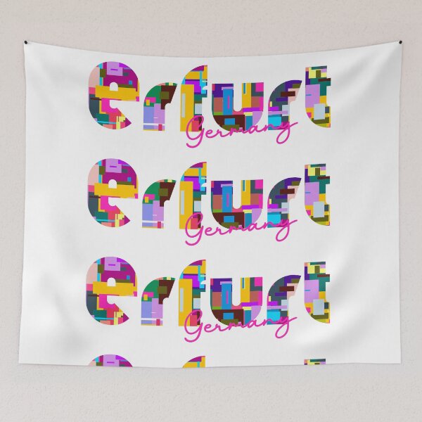 Item preview, Erfurt, Germany, Vibrant Abstract City Typography Art designed and sold by Wanderful-roads.