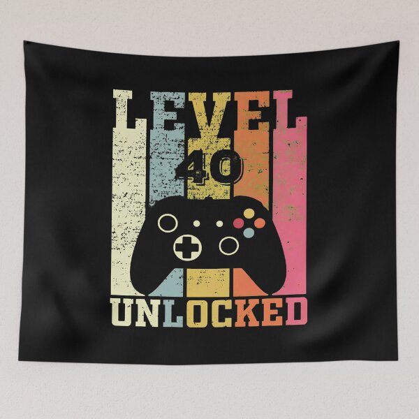 Item preview, Level 40 Unlocked Vintage Retro Gamer Birthday designed and sold by OlyvieArt.
