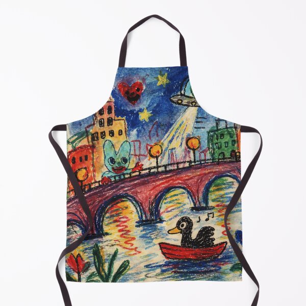 Item preview, Alien City Crayon Drawing Bridge Night Scene designed and sold by Modaozushi216.