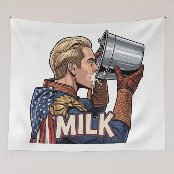Item preview, The Boys Homelander Drinking Milk (with Text) designed and sold by Screen Lore.