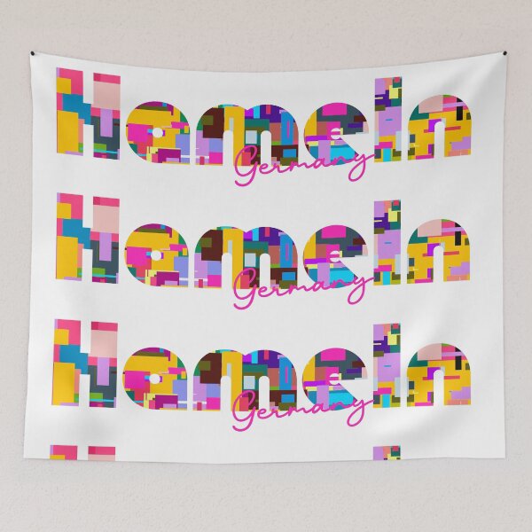 Item preview, Hameln, Germany, Vibrant Abstract City Typography Art designed and sold by Wanderful-roads.