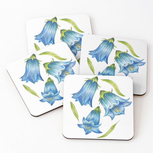Item preview, Hand Drawn Blue Bell Flower Vinyl Sticker - Artist Designed Botanical Floral Decal for Laptop Water Bottle Journal designed and sold by AlisaArtDecor.