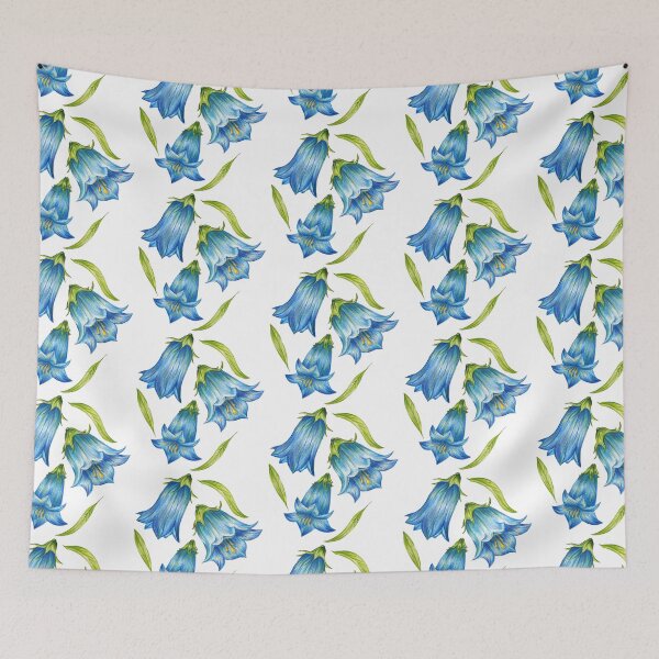 Item preview, Hand Drawn Blue Bell Flower Vinyl Sticker - Artist Designed Botanical Floral Decal for Laptop Water Bottle Journal designed and sold by AlisaArtDecor.
