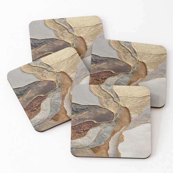 Item preview, Abstract beige gold natural stone design luxurious earth tones texture designed and sold by CosmicGlyph.
