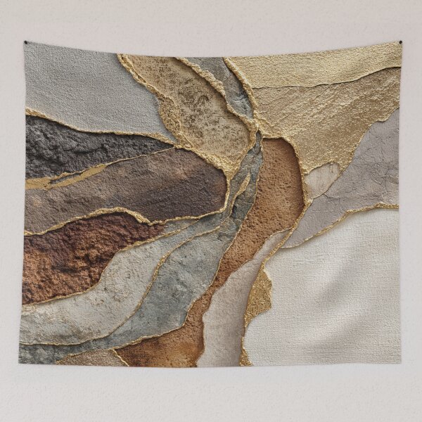 Item preview, Abstract beige gold natural stone design luxurious earth tones texture designed and sold by CosmicGlyph.