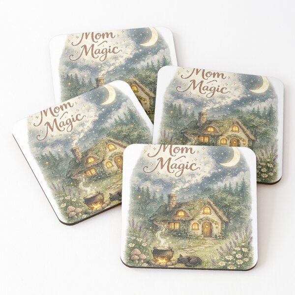 Item preview, Cottage Witch Mom Gift — "Mom Magic" Wildflower Witchy Mothers Day Art Print Tote Mug designed and sold by Kalash12.
