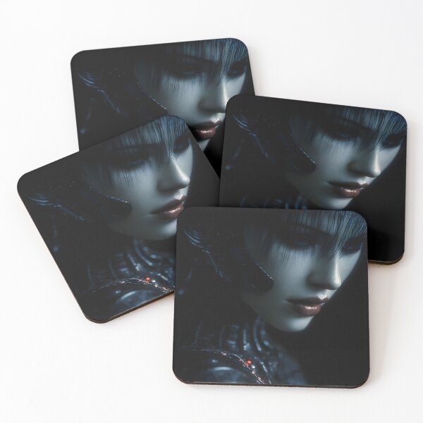 Item preview, Dark Female Android Portrait Cinematic Sci Fi designed and sold by cyberartmaker.