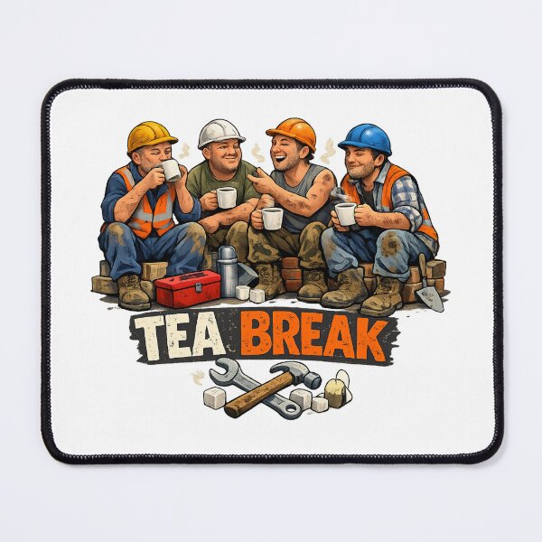 Item preview, Tea Break Builders Funny Design – Construction Worker British Humour designed and sold by GarnerSupplyCo.