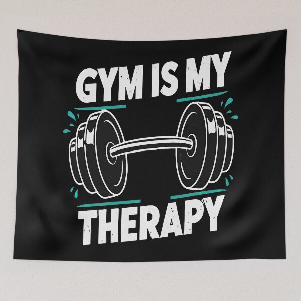 Item preview, Gym Is My Therapy Barbell Statement  designed and sold by eliramaison.