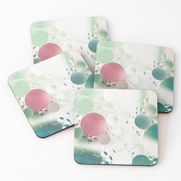Item preview, Green, pink and white watercolor bubbles, water drops bright colorful pattern designed and sold by TanalyFlowers.