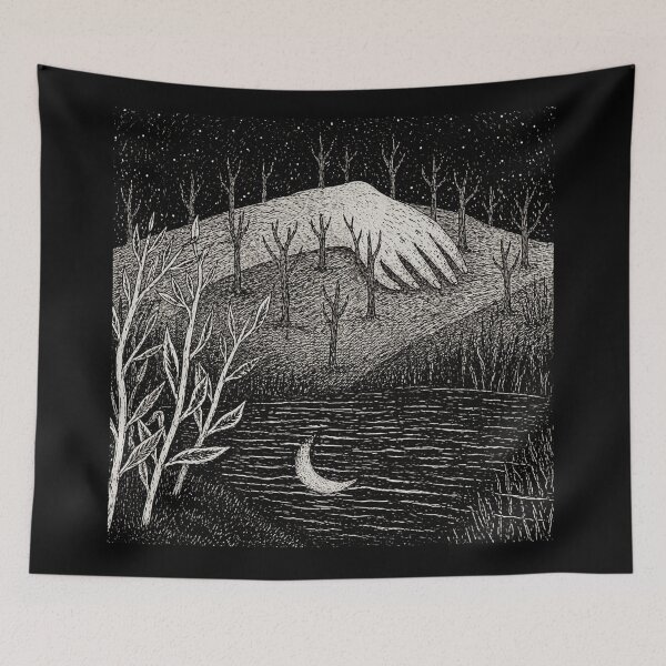 Item preview, Surreal Hand Landscape Night Ink designed and sold by Modaozushi216.
