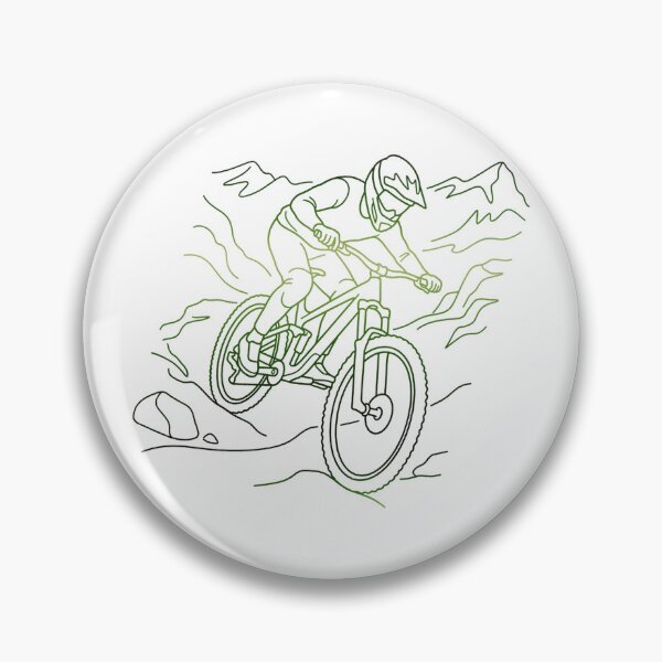 Item preview, Mountain Bike Adventure – Lineart Trail Ride Illustration designed and sold by Herzbaumatelier.