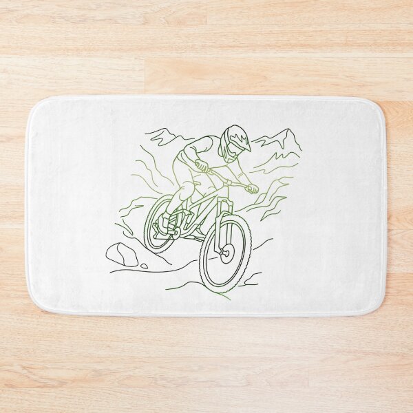 Item preview, Mountain Bike Adventure – Lineart Trail Ride Illustration designed and sold by Herzbaumatelier.