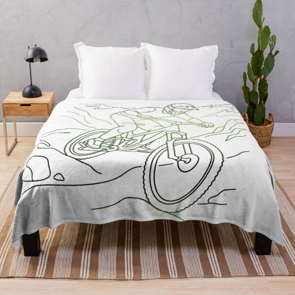 Item preview, Mountain Bike Adventure – Lineart Trail Ride Illustration designed and sold by Herzbaumatelier.