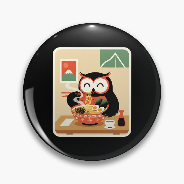 Item preview, Owl Eating Ramen Cute Cozy Illustration designed and sold by JordynLadukeg65.