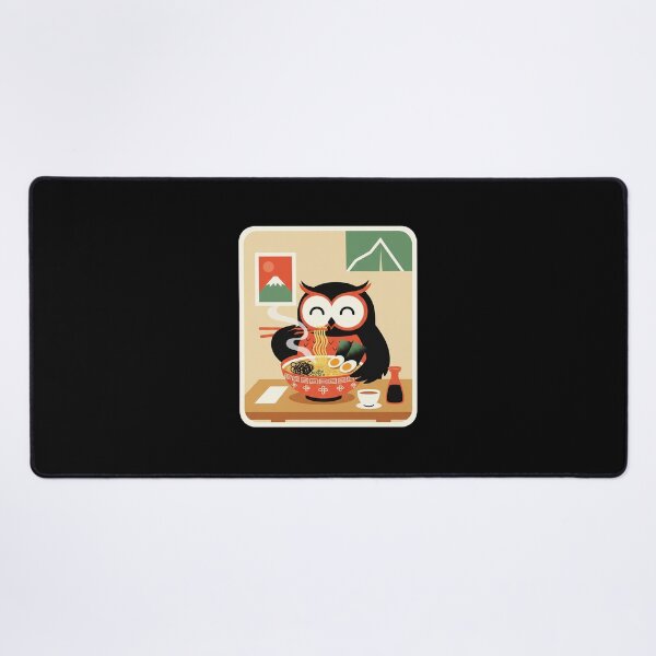 Item preview, Owl Eating Ramen Cute Cozy Illustration designed and sold by JordynLadukeg65.