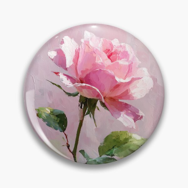Item preview, Soft Pink Rose Impasto Oil Painting Style designed and sold by colorful-white.