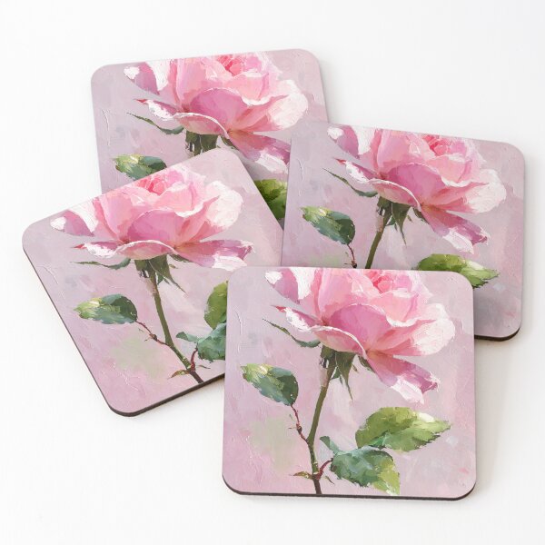 Item preview, Soft Pink Rose Impasto Oil Painting Style designed and sold by colorful-white.