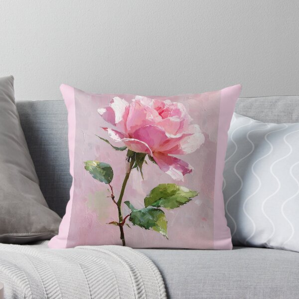 Item preview, Soft Pink Rose Impasto Oil Painting Style designed and sold by colorful-white.