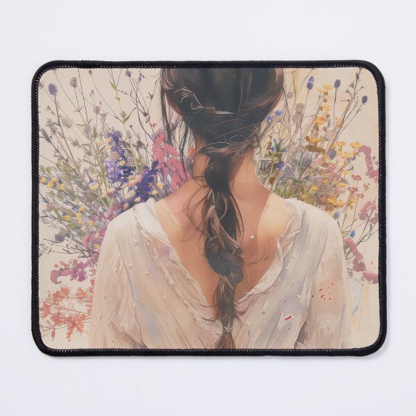 Item preview, Woman Holding Colorful Wildflower Bouquet From Behind designed and sold by solynneart.