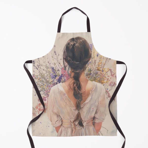 Item preview, Woman Holding Colorful Wildflower Bouquet From Behind designed and sold by solynneart.