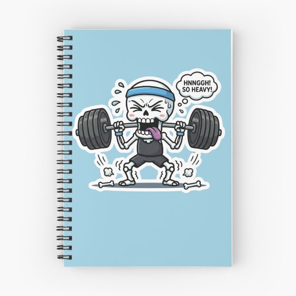 Item preview, Funny Skeleton Weightlifting Too Heavy Gym Humor Workout Cartoon Fitness Design designed and sold by BreezifyDesignStudio.