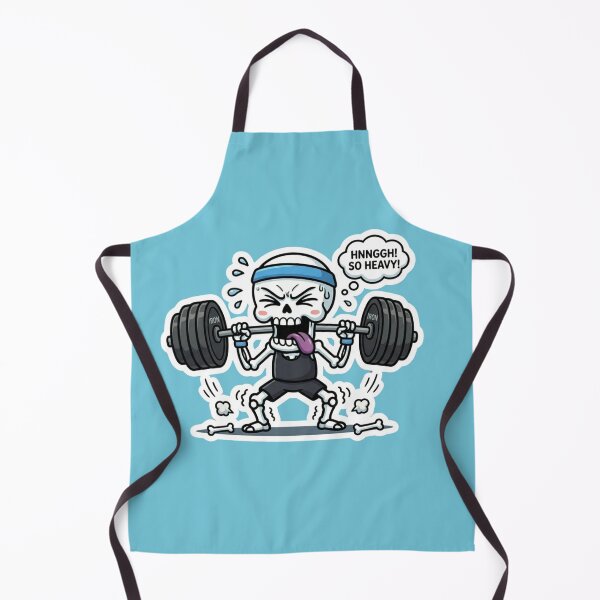 Item preview, Funny Skeleton Weightlifting Too Heavy Gym Humor Workout Cartoon Fitness Design designed and sold by BreezifyDesignStudio.