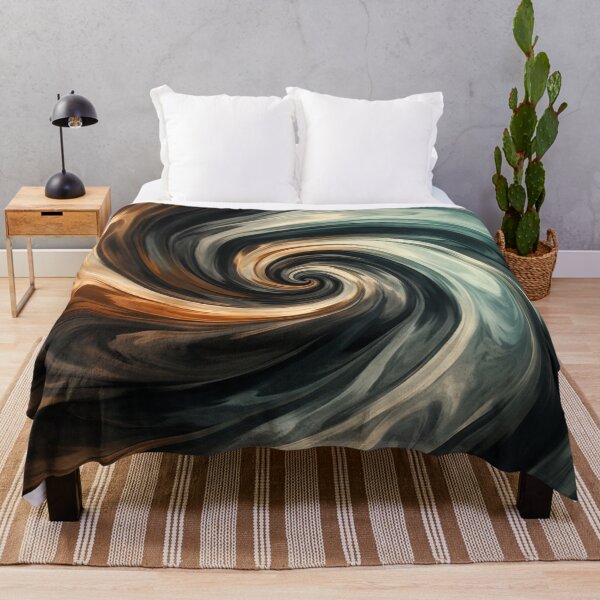Item preview, Into the Vortex Dark Swirl Art in Teal, Copper and Charcoal designed and sold by Owcomm.