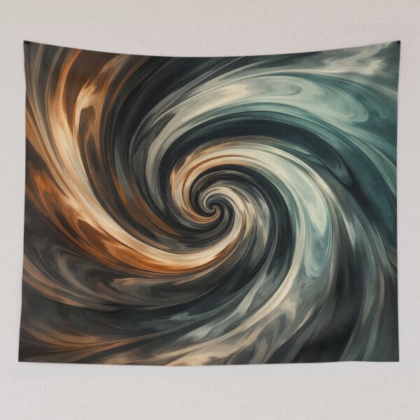 Item preview, Into the Vortex Dark Swirl Art in Teal, Copper and Charcoal designed and sold by Owcomm.