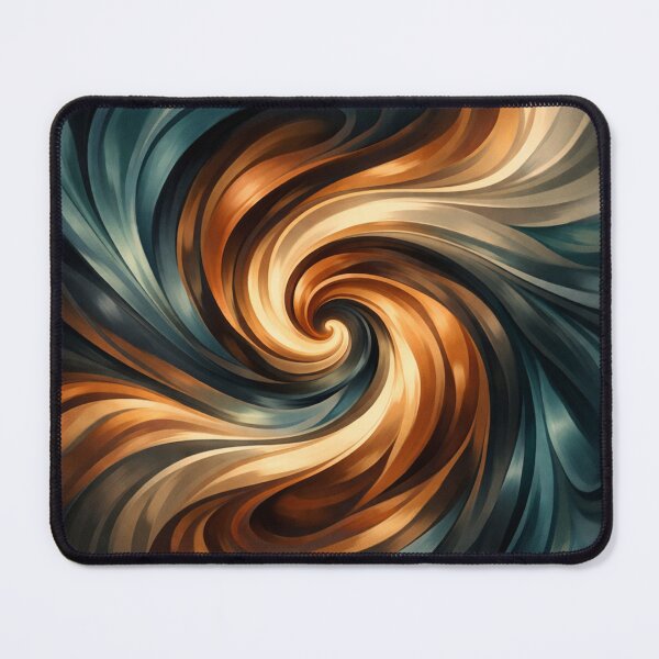 Item preview, Copper and Teal Swirl Fluid Motion Art Cool Spiral Painting designed and sold by Owcomm.