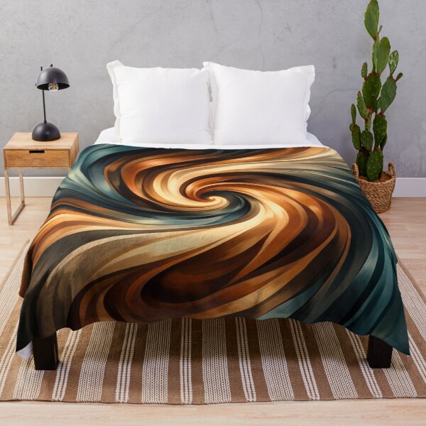 Item preview, Copper and Teal Swirl Fluid Motion Art Cool Spiral Painting designed and sold by Owcomm.