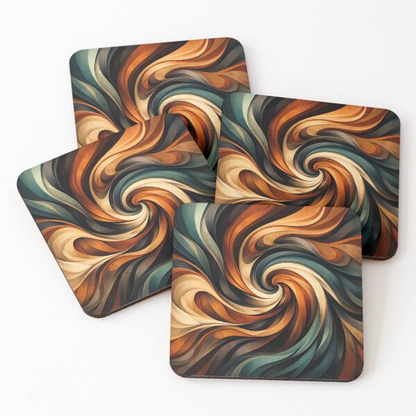 Item preview, Autumn Vortex Swirling Waves of Teal and Burnt Orange Flow Art designed and sold by Owcomm.