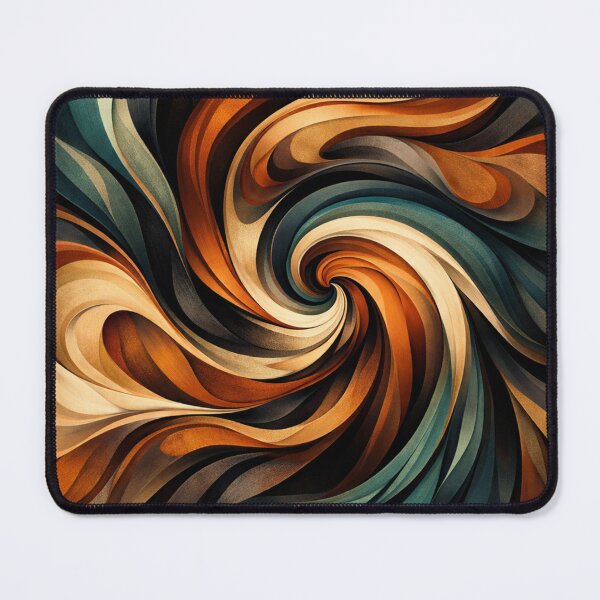 Item preview, Autumn Vortex Swirling Waves of Teal and Burnt Orange Flow Art designed and sold by Owcomm.
