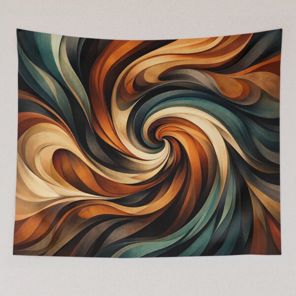 Item preview, Autumn Vortex Swirling Waves of Teal and Burnt Orange Flow Art designed and sold by Owcomm.