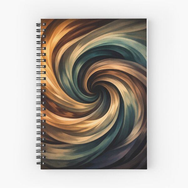 Item preview, Earth and Ocean Spiral Warm Teal and Amber Swirl Art Print designed and sold by Owcomm.