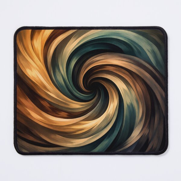 Item preview, Earth and Ocean Spiral Warm Teal and Amber Swirl Art Print designed and sold by Owcomm.