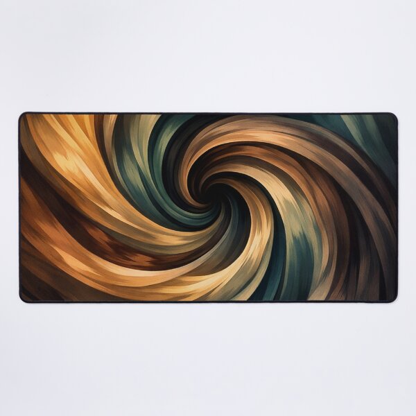 Item preview, Earth and Ocean Spiral Warm Teal and Amber Swirl Art Print designed and sold by Owcomm.