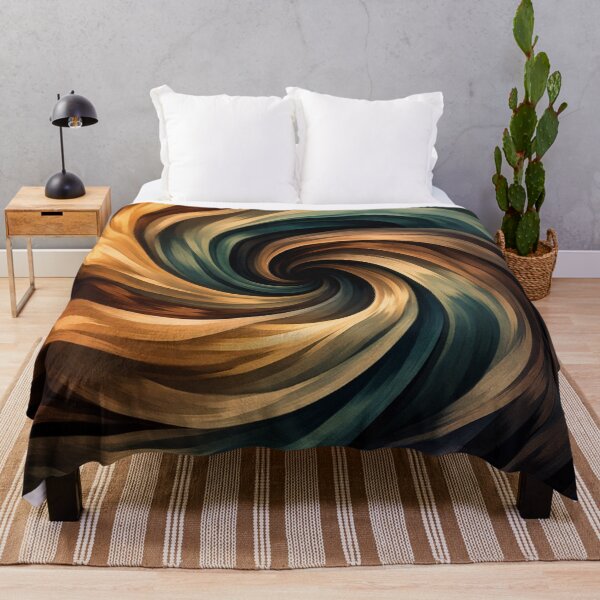Item preview, Earth and Ocean Spiral Warm Teal and Amber Swirl Art Print designed and sold by Owcomm.