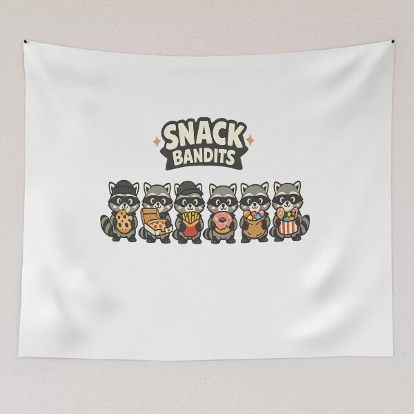 Item preview, Cute Raccoon Snack Bandits Kawaii Cartoon Food Lovers T-Shirt designed and sold by Amitabr14.