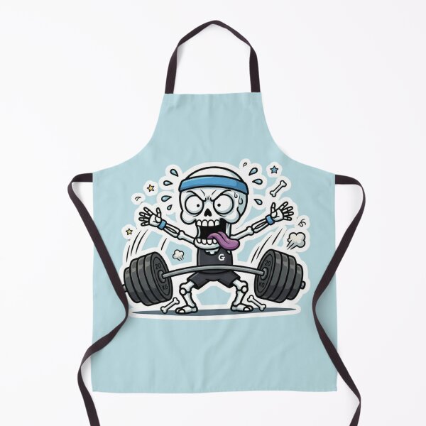 Item preview, Funny Skeleton Gym Fail Heavy Barbell Workout Humor Cartoon Fitness Meme designed and sold by BreezifyDesignStudio.