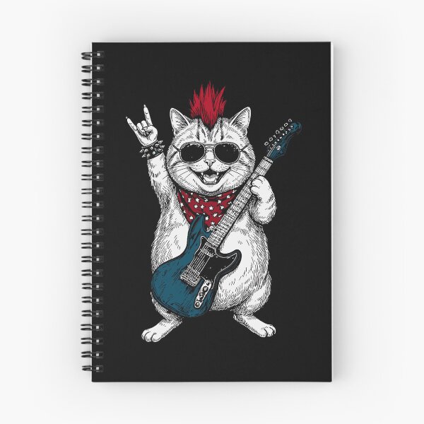 Item preview, Funny Fatty Cat Playing Guitar USA Patriotic Mohawk Rock designed and sold by cherylcarney.