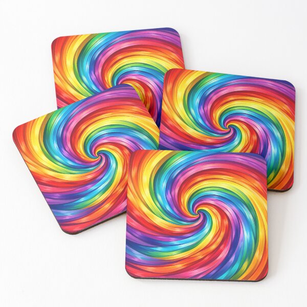 Item preview, Ride the Rainbow Bold Colorful Swirl Art Print designed and sold by Owcomm.