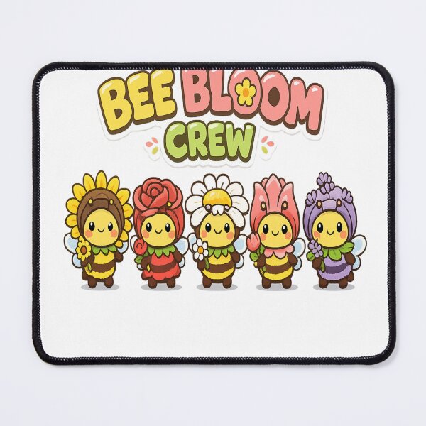 Item preview, Cute Bee Bloom Crew Kawaii Flower Bees Cartoon T-Shirt designed and sold by Amitabr14.